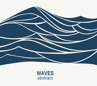 水波标志抽象设计。化妆品冲浪运动标识 c