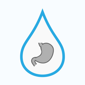 孤立的水滴与健康人胃图标