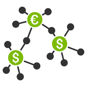 金融网络平面矢量图标