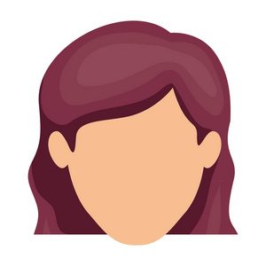 紫罗兰色的卷发的无名女人的白色背景