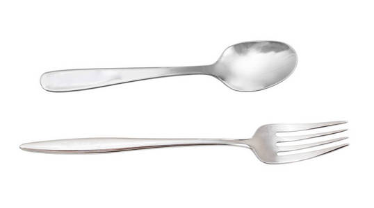 金属汤匙和叉子