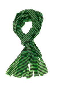 绿色的条纹的围巾隔离