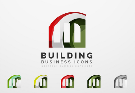 房地产或建筑标志业务图标一套图片