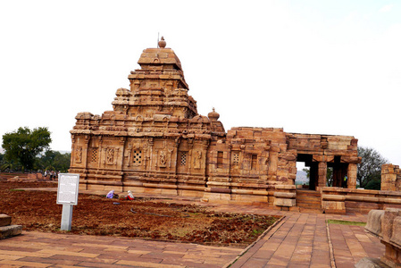 印度的卡纳塔邦 Pattadakal 村的湿婆印度寺庙