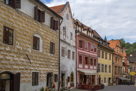街道在库伦 Crumlov，捷克共和国