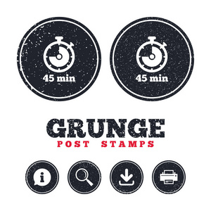 计时器标志图标。30 分钟秒表符号