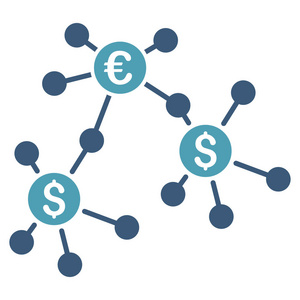 金融网络平面矢量图标