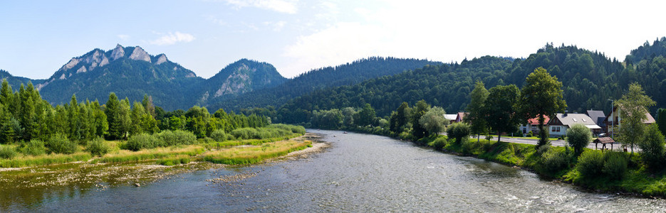 杜纳耶茨和 Pieniny 山脉，波兰的全景