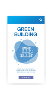 绿色建筑图表。矢量插图