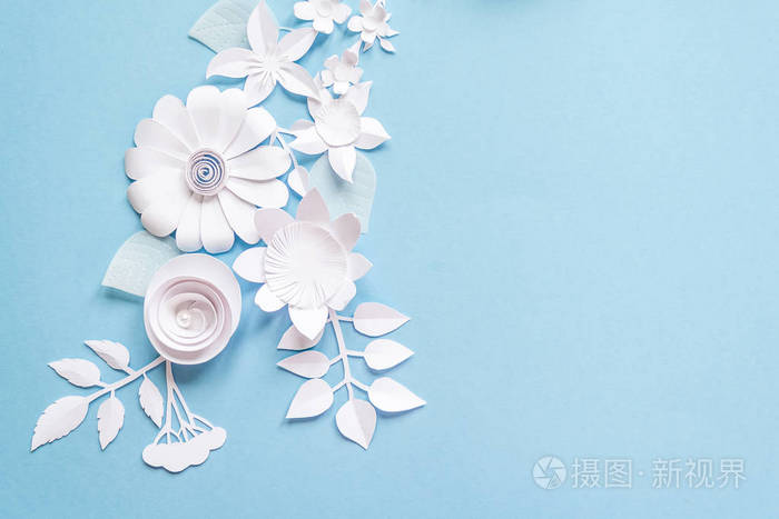 用白色纸花框架
