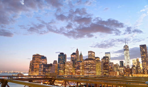 曼哈顿日落布鲁克林大桥