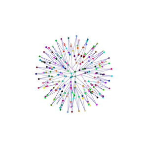 从线和点的 3d 球面。白色背景上孤立