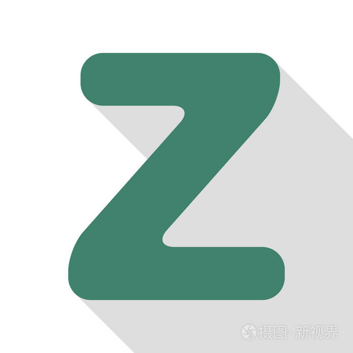 字母z 标志设计模板元素.水蓝图标与平面样式阴影路径