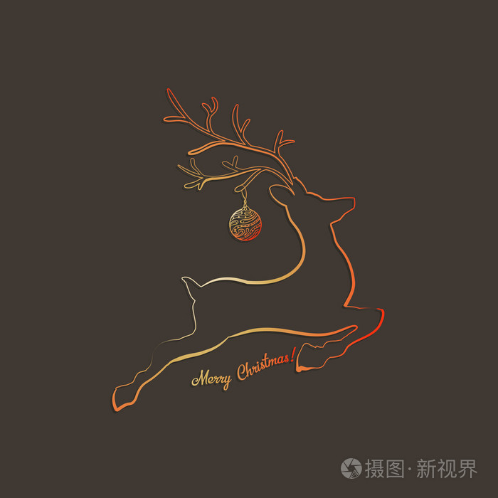 有角跳跃的鹿插画-正版商用图片0nbvcm-摄图新视界