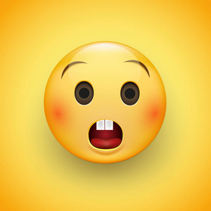 受宠若惊emoji 表情的脸 这是一个惊讶的外观和广泛的眼睛.