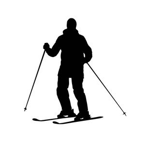 一个滑雪的人的轮廓