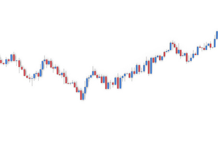 股票市场图表上白色孤立的阴影