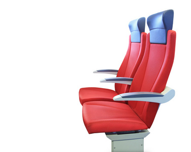 现代红色客运椅子孤立