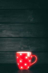 红色的咖啡杯