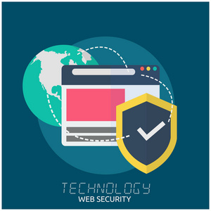 技术 Web 安全地球安全徽标背景矢量图像