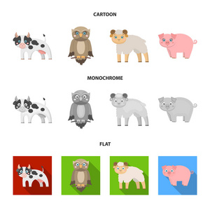 森林生态玩具等网络图标在卡通平单色的风格。动物, 农场, 企业集合中的图标