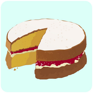 维多利亚海绵蛋糕的插图
