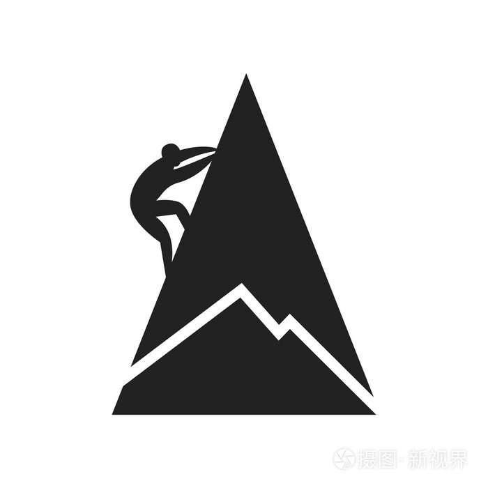 登山者.矢量图