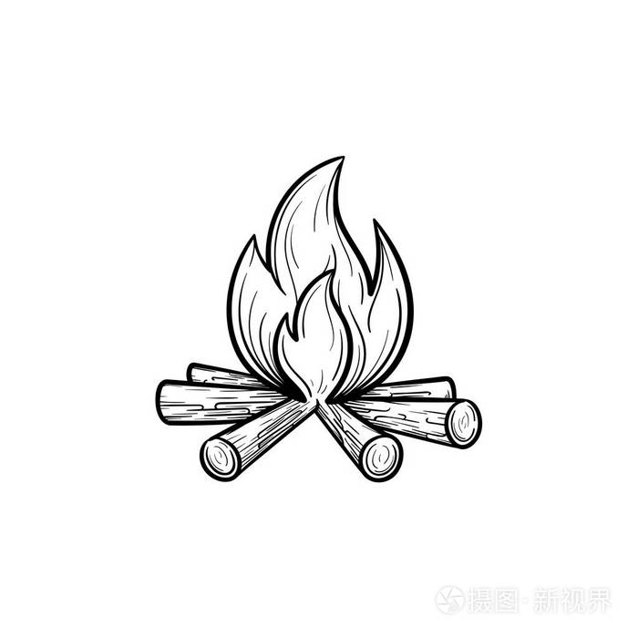 篝火手画素描图标