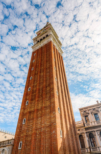 在威尼斯圣马克广场的钟楼