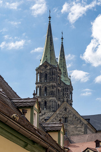 历史的大教堂圣彼得的班贝格在巴伐利亚的视图