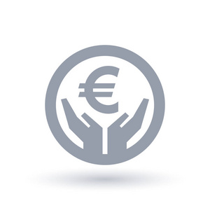 欧元货币手图标欧洲货币成功符号