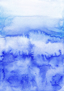 手绘水彩背景。群青和蓝色。水彩抽象背景与梯度