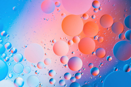 混合水和油, 美丽的颜色抽象背景基于圆和椭圆形