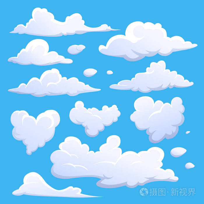 cloudscape 蓝天白云元素插图插画-正版商用图片0nfs