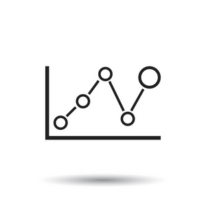 业务图图标。白色背景上的图表平面矢量图
