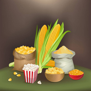 插图与玉米食品