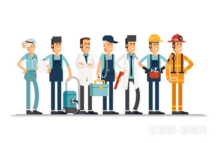 不同职业的人们