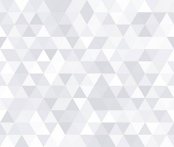 白色三角形马赛克抽象无缝图案。矢量低聚风格插画