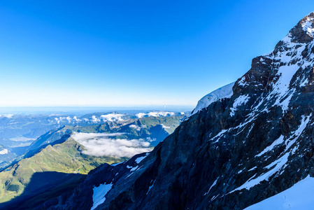 查看从 Jungfraujoch 平台到劳特布龙嫩, Bernese 阿尔卑斯, 瑞士