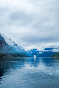 邮轮衬垫上哈丹格尔 fjorden