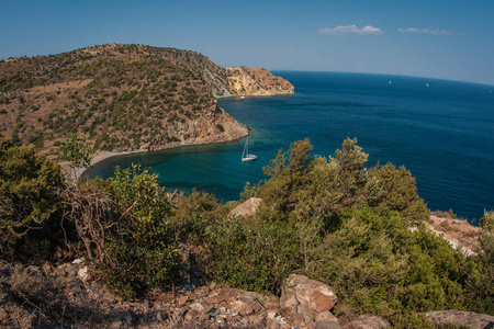 萨罗尼克湾 Aegina 岛海湾景观