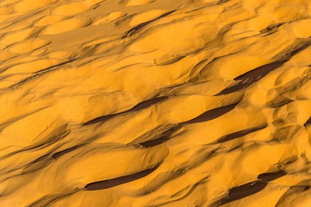 在撒哈拉沙漠的沙子的纹理。梅尔祖加，摩洛哥