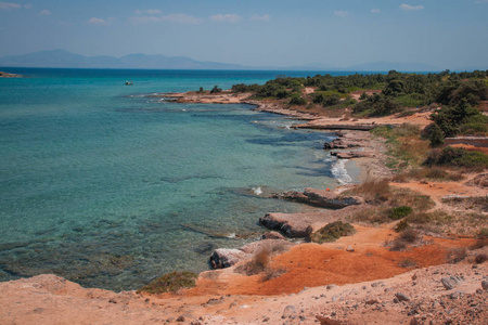 萨罗尼克湾 Aegina 岛海湾景观