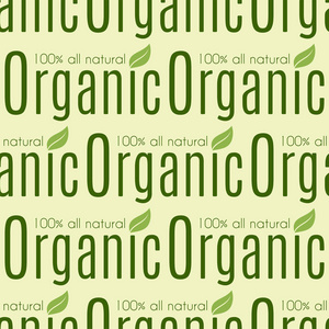 生物农场有机生态健康食品无缝模式复古素食绿色包装矢量插画