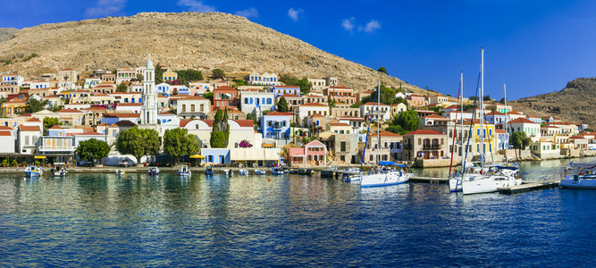 希腊美丽的岛屿哈尔基多德卡尼斯