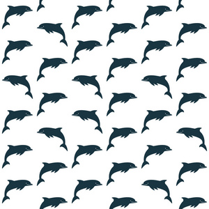 剪影海豚背景右和前蓝色
