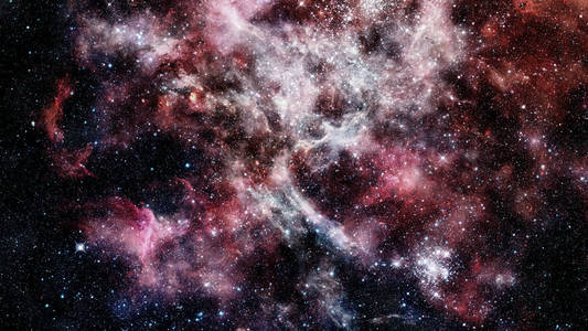 夜空中有星星和星云。由 Nasa 提供的这幅图像的元素
