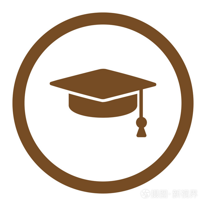 毕业帽圆的矢量图标