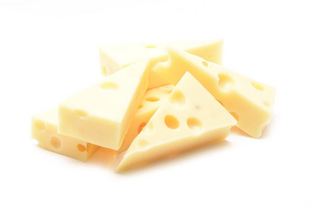 爱蒙塔尔奶酪被隔绝在白色背景上