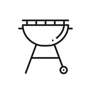 烧烤线图标。烘焙烧烤. 木炭烧烤标志和符号。烧烤